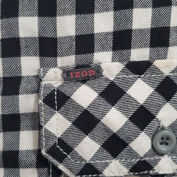 Izod mens flannel shirt, medium - Picture 3 of 6